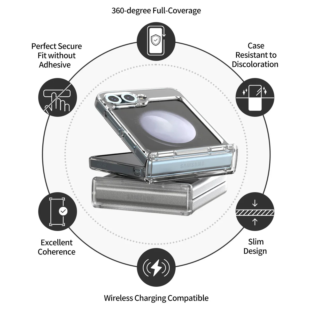 Araree Samsung Z Flip 6 Nukin 360 Case - Clear - Tashqila Araree Samsung Z Flip 6 Nukin 360 Case - Clear - Tashqila
